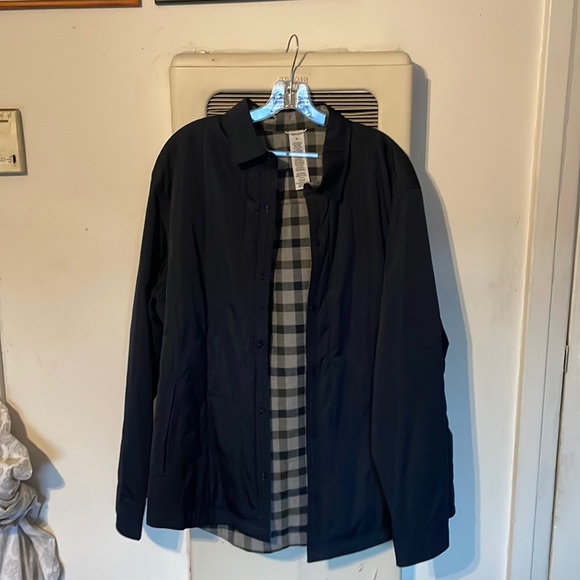 UB Tech Mens XL Navy/Gray Textured Reversible Jacket - Picture 1 of 5